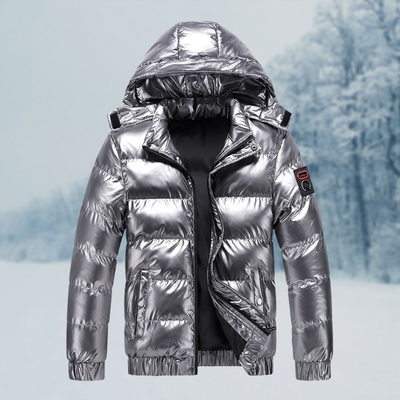 Calvin | Herren Steppjacke mit Kapuze | Wasserabweisend & Warm Gefüttert