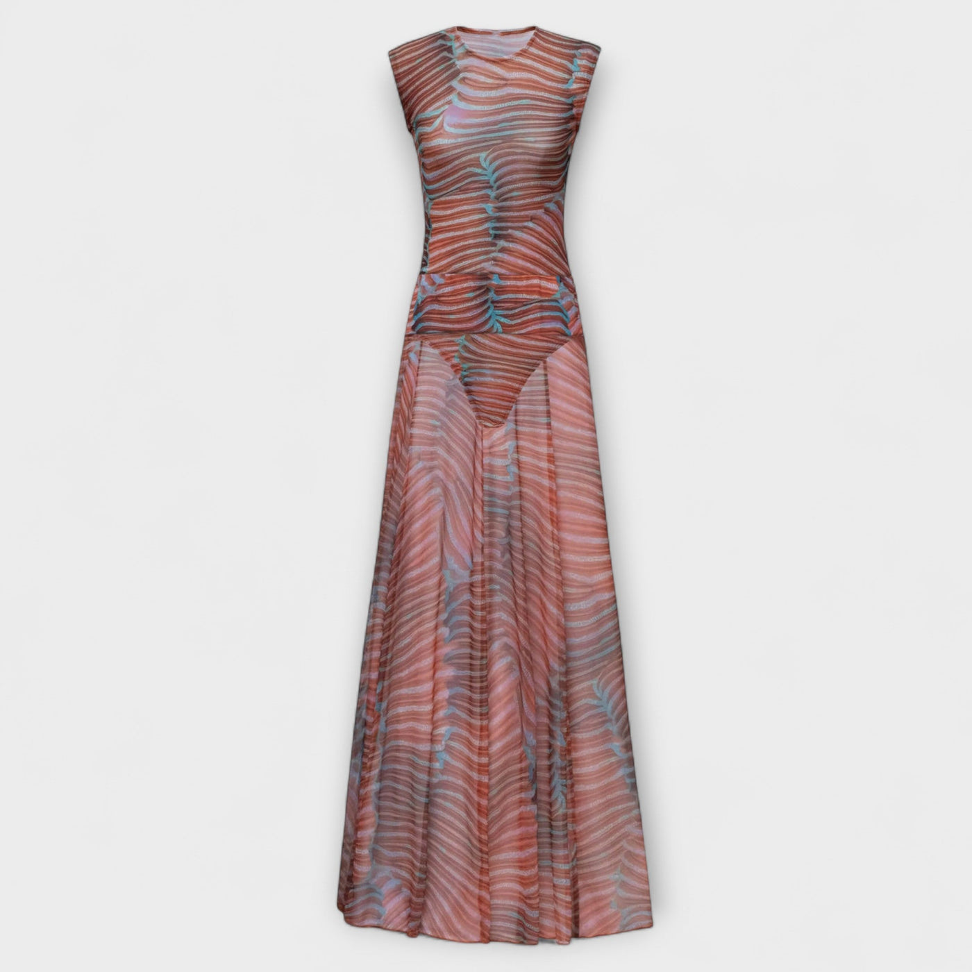 Phoenix - Schimmernder Wellen-Mesh-Bodysuit