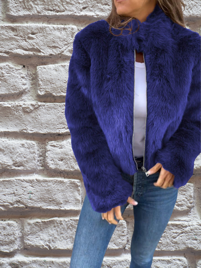 Sophie | Warme Jacke mit Faux Fur Kragen