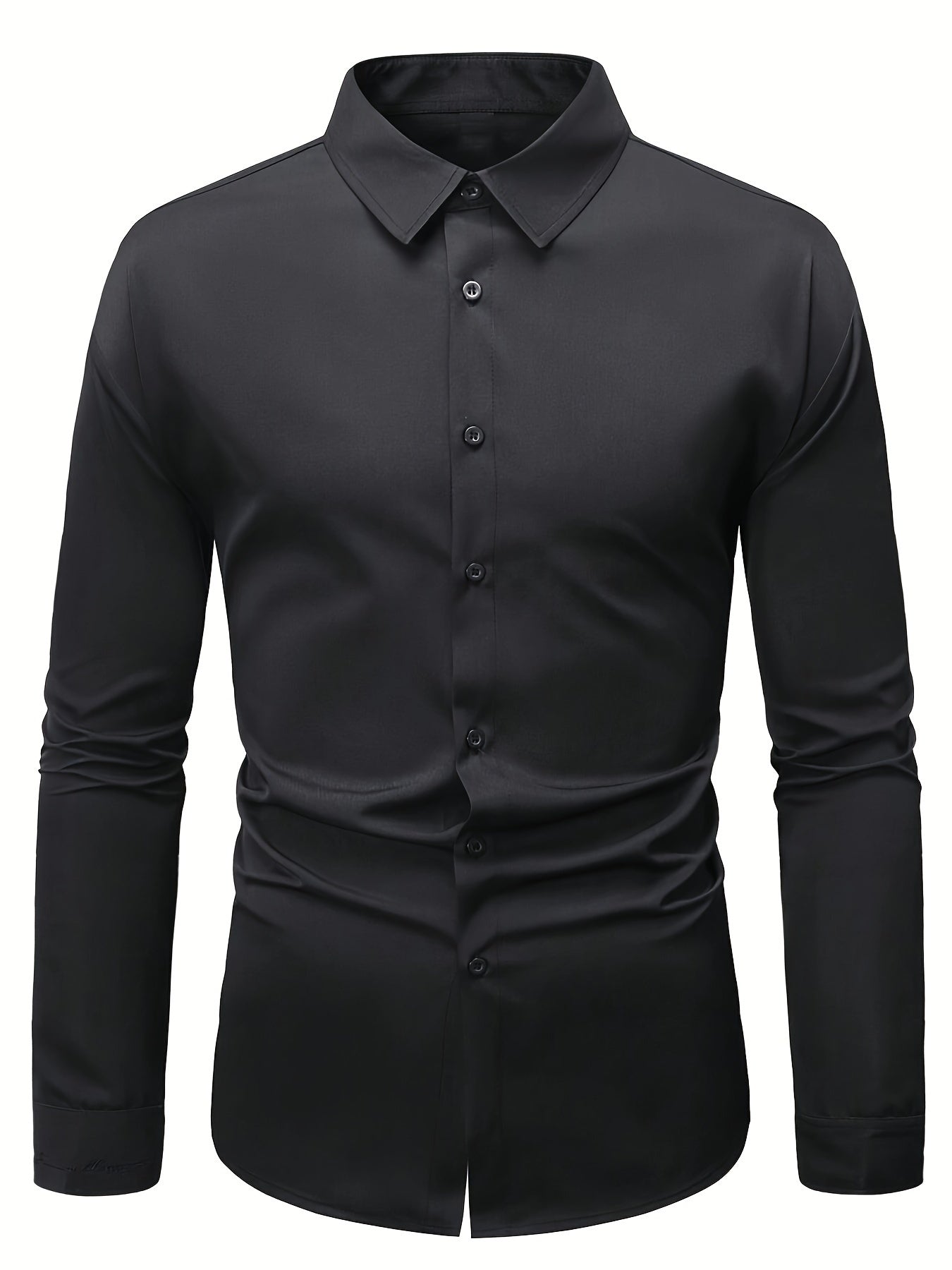 Herren Slim Fit Hemd Mit Langem Ärmel