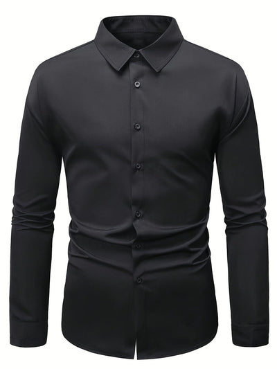 Herren Slim Fit Hemd Mit Langem Ärmel