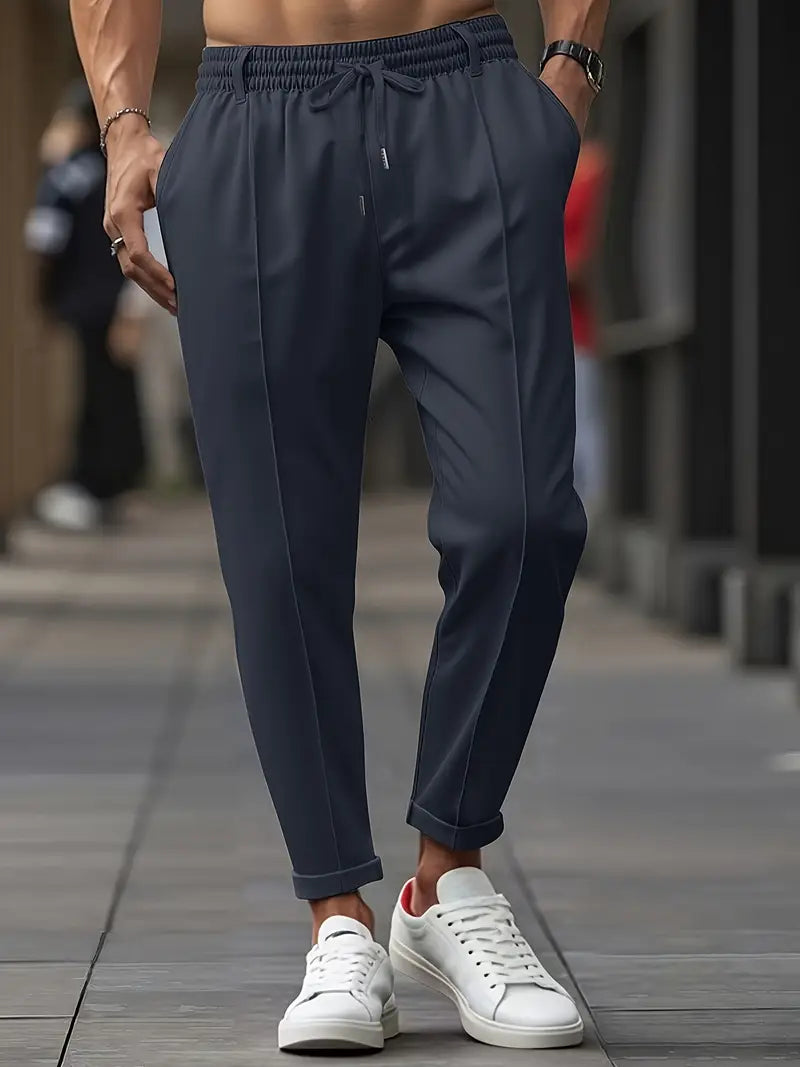 Crawford – Lässige Schlanke Passform Hose Mit Elastischem Bund