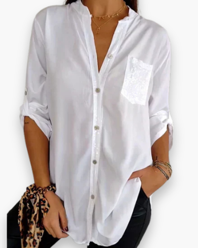 Damen Glitzer Pailletten Top | Festlich Elegant