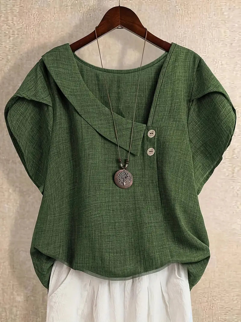 Milany – Lässige Bluse Mit Asymmetrischem Ausschnitt