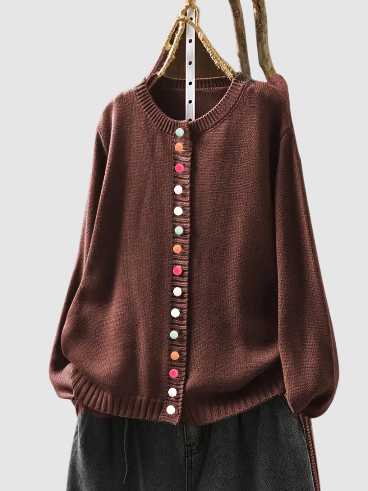 Grace | Gestrickter Knopf-Cardigan