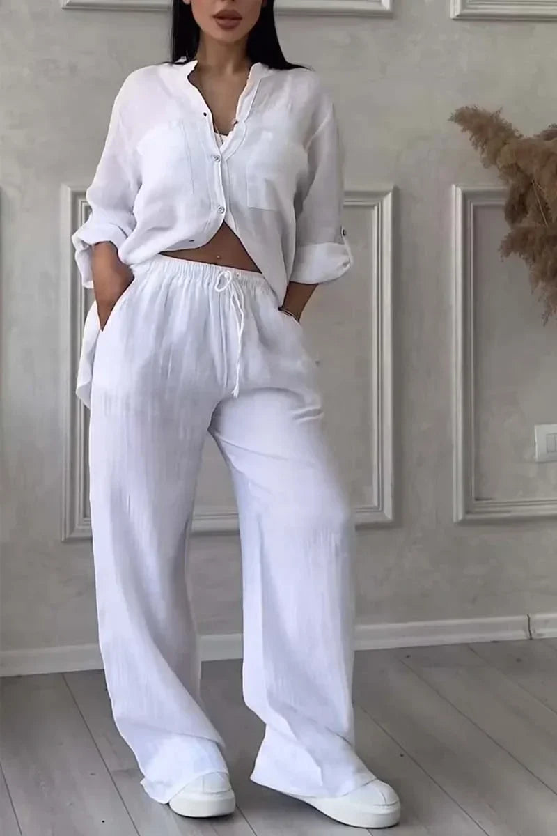 Arielle - Baumwollleinen Zweiteiliges Set
