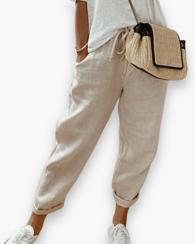 Damen Elegante Leichte Stoffhose | Knöchellang