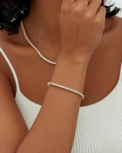 Lustra™ | Gold Moissanite Tennisarmband