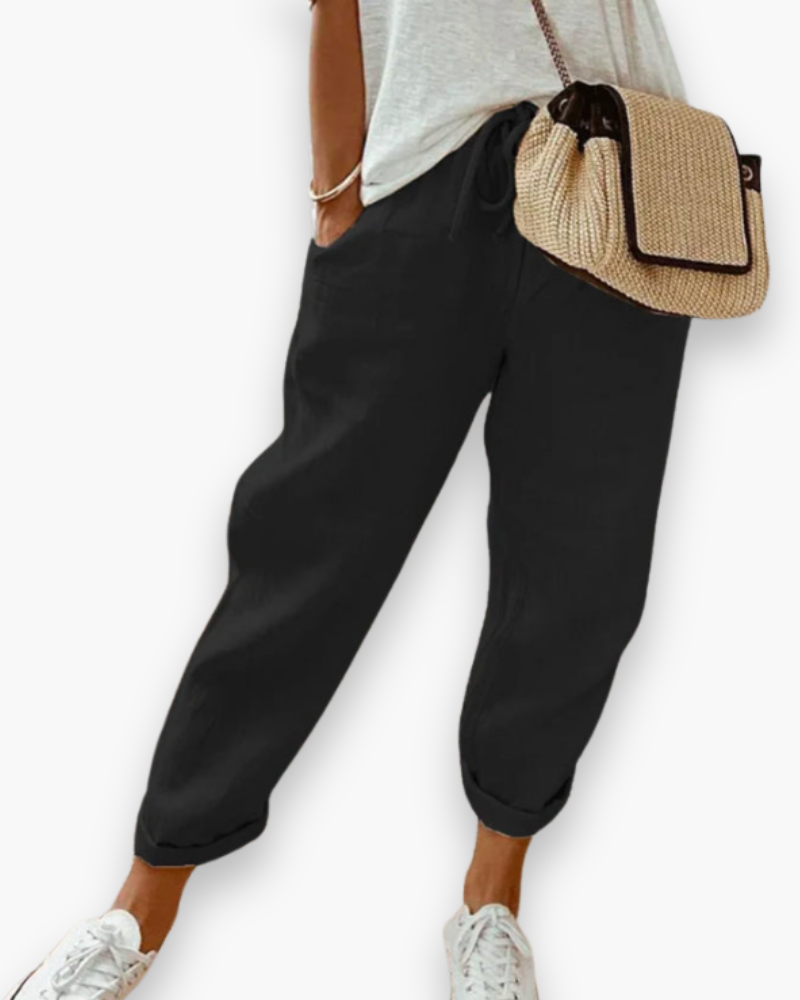 Damen Elegante Leichte Stoffhose | Knöchellang