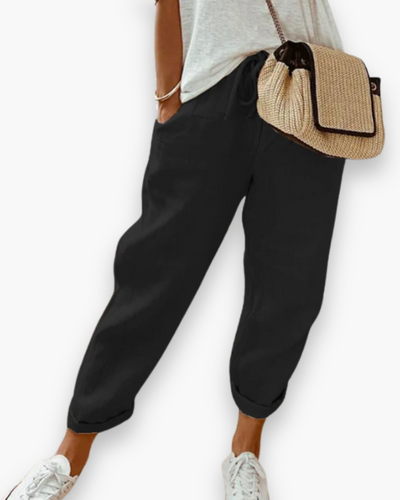 Damen Elegante Leichte Stoffhose | Knöchellang