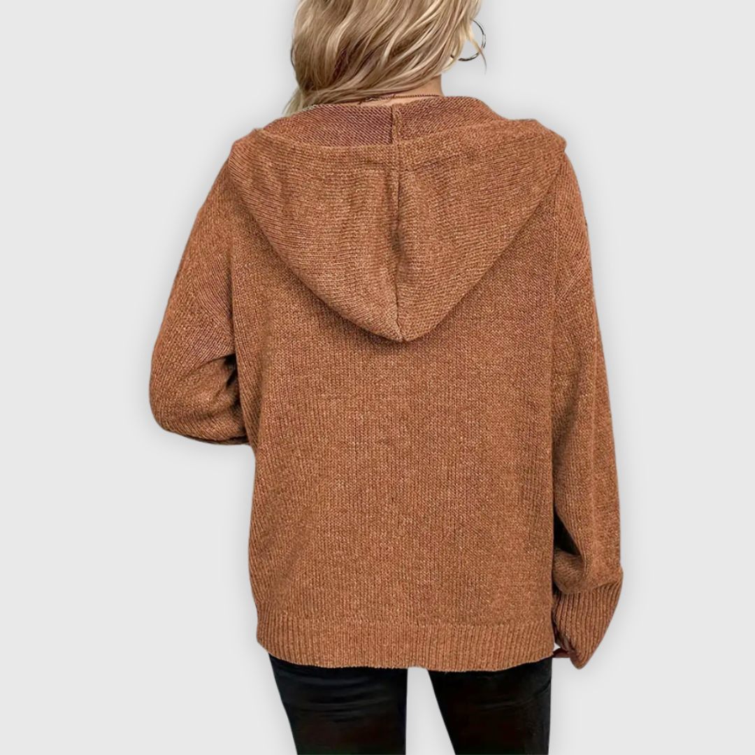 Susy | Eleganter Langarm-Hoodie mit Knopfdetails