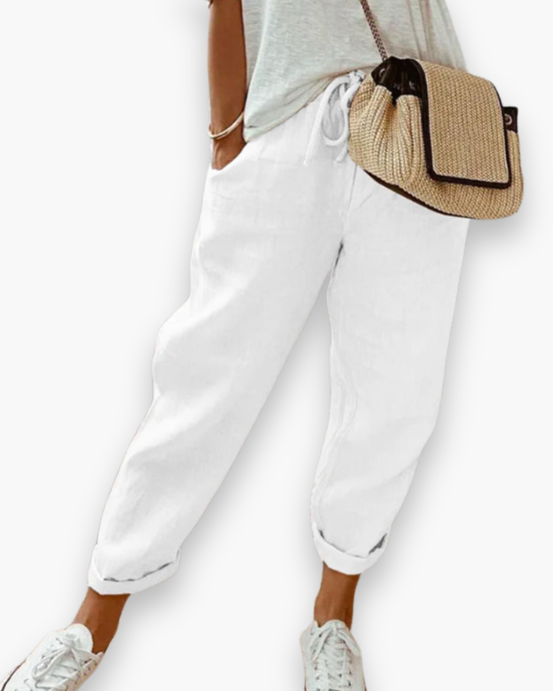 Damen Elegante Leichte Stoffhose | Knöchellang