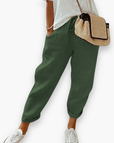 Damen Elegante Leichte Stoffhose | Knöchellang