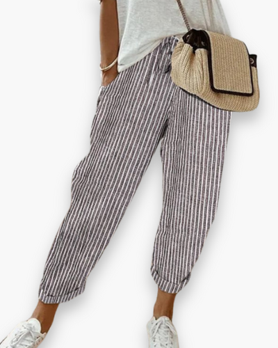 Damen Elegante Leichte Stoffhose | Knöchellang