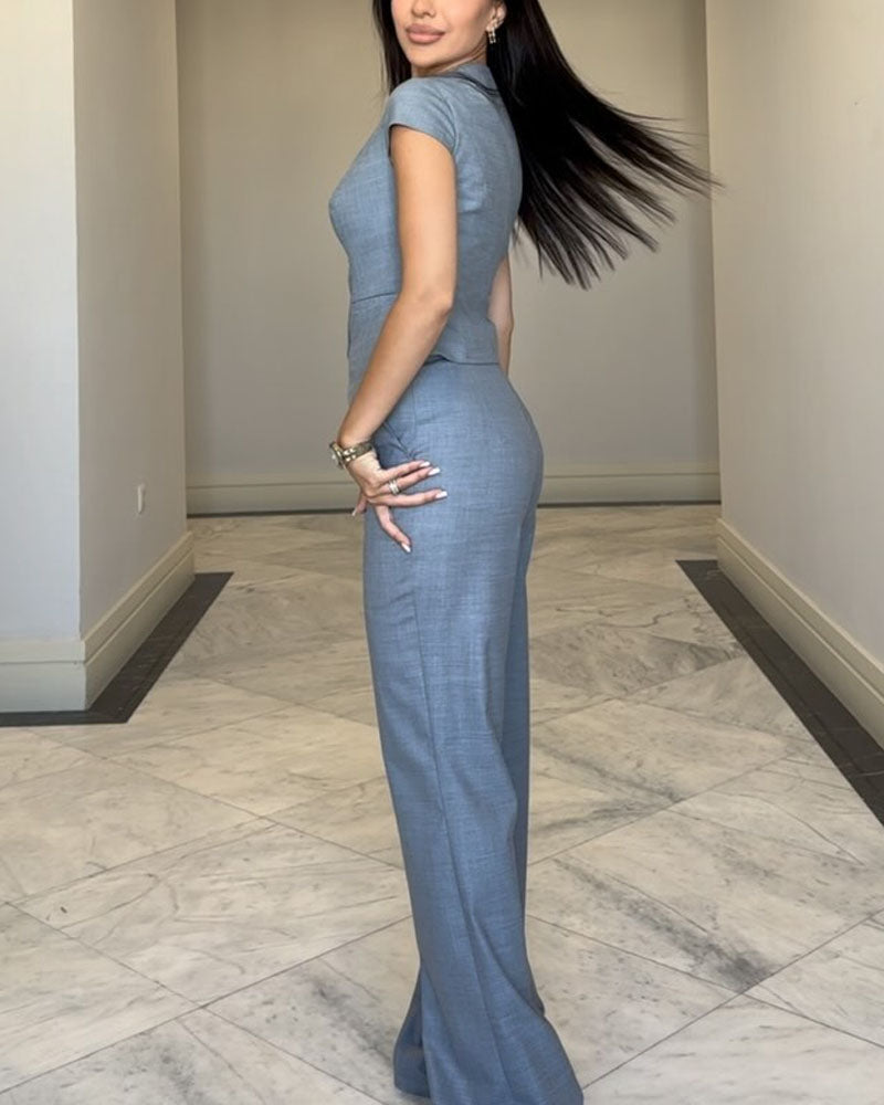 Rosana | Set aus Oberteil und Hose mit V-Ausschnitt