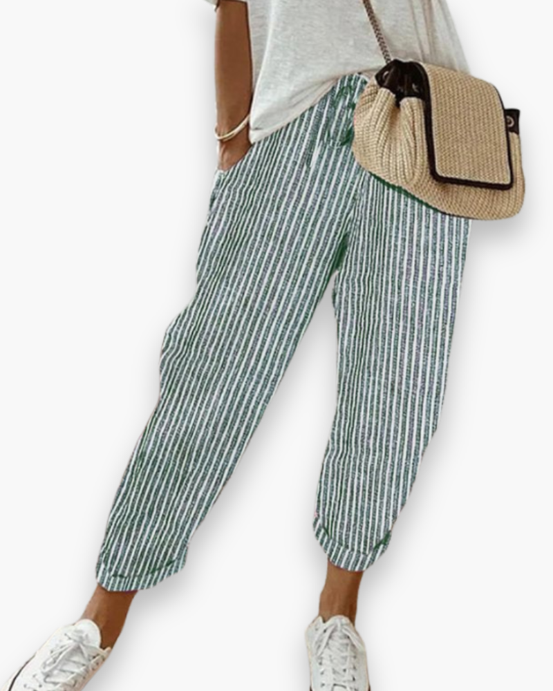 Damen Elegante Leichte Stoffhose | Knöchellang