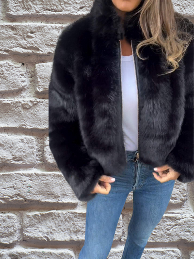 Sophie | Warme Jacke mit Faux Fur Kragen