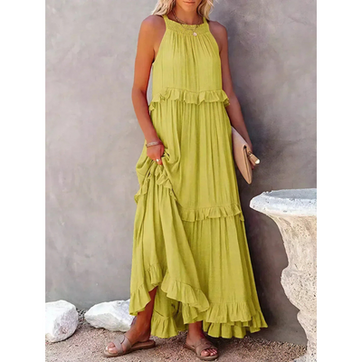Damen Sommer Maxikleid mit Neckholder | Maxi