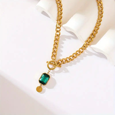 Carlotta® | Collier Pendentif Kette Smaragd Dick Gold