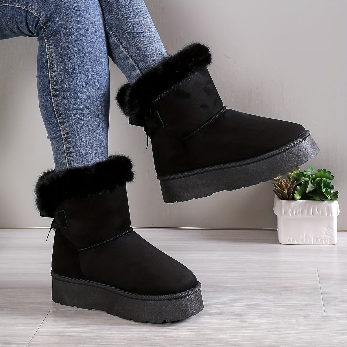 Matilda | Damen Winterstiefel mit Wärmender Thermofütterung & Rutschfester Plateausohle