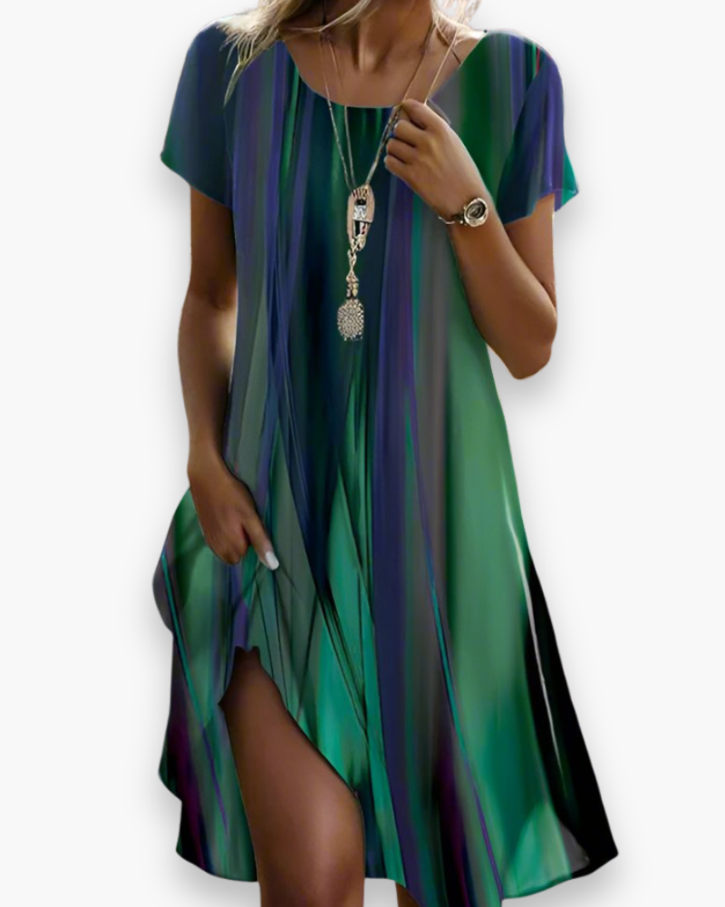 Damen Fließendes Boho Kleid | Midi Sommerkleider