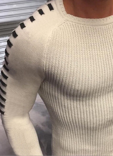 Herren Strickpullover mit innovativem Design und strukturierten Ärmeln Heidi-Mode
