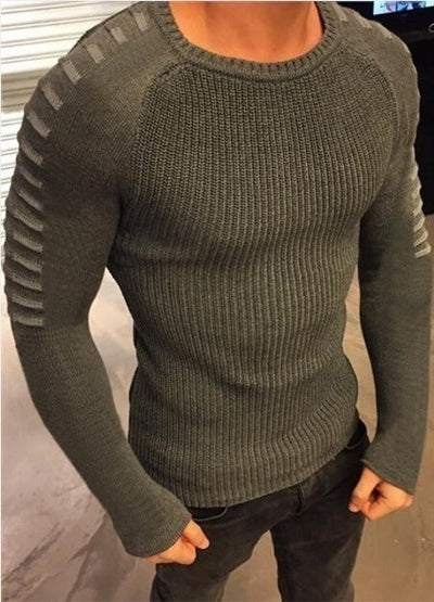 Herren Strickpullover mit innovativem Design und strukturierten Ärmeln Heidi-Mode
