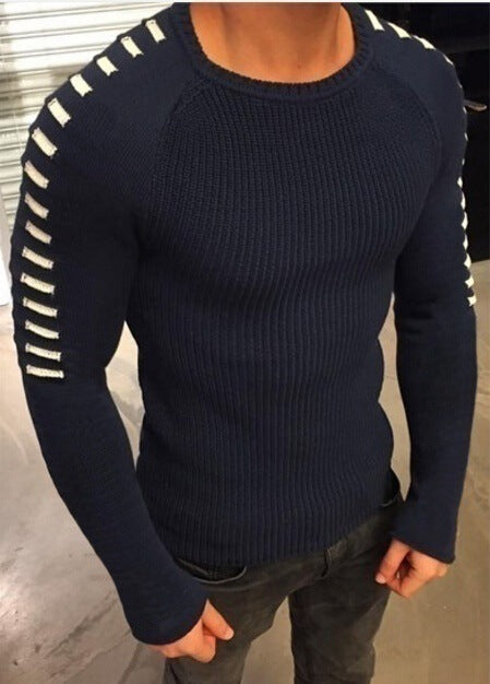 Herren Strickpullover mit innovativem Design und strukturierten Ärmeln Heidi-Mode