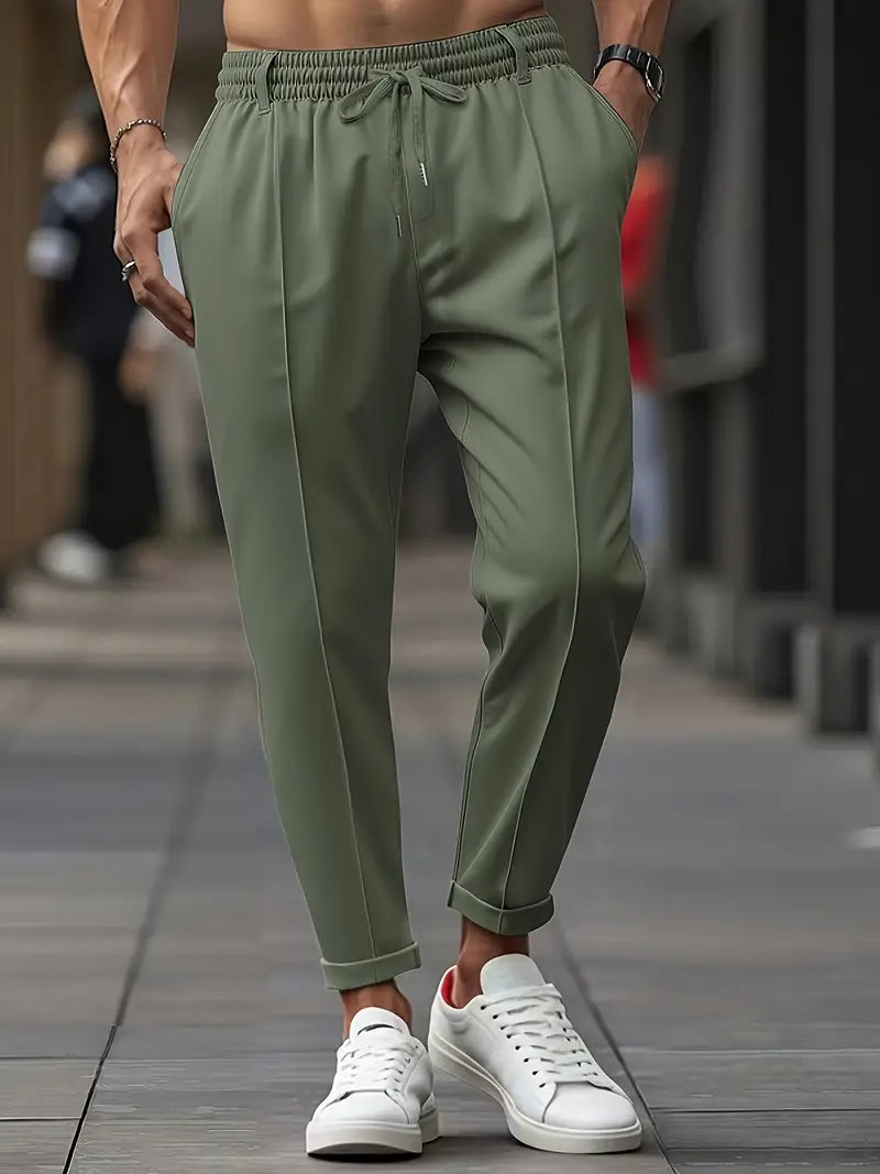 Crawford – Lässige Schlanke Passform Hose Mit Elastischem Bund