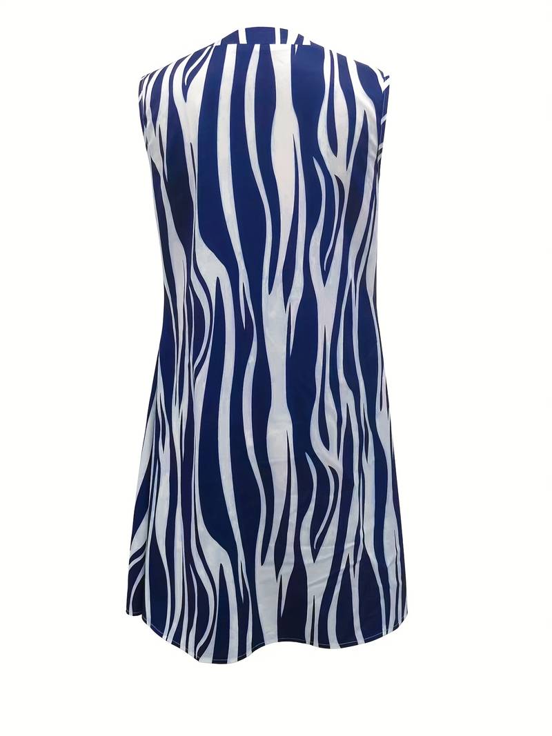 Damen Armelloses Kleid Mit Streifen | Mini