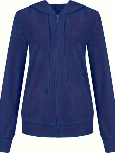 Moira – Langärmelige Kapuzenjacke Mit Reißverschluss Und Kordelzug