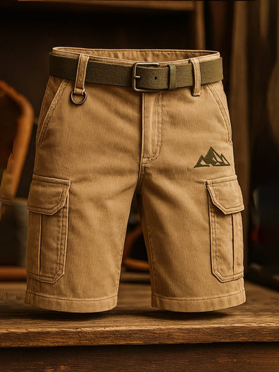 Herren Retro-Mode Klassische Cord-Multifunktions-Arbeitsshorts