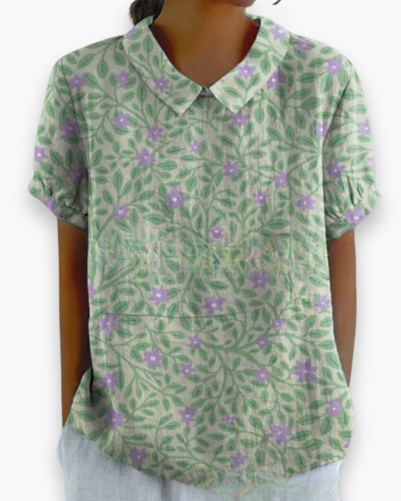 Damen Verspielt Blumendruck Hemdbluse | Locker