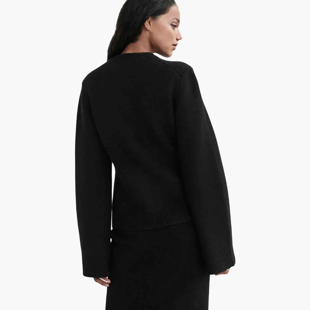 Damen Strickjacke mit Knöpfen und Rundhalsausschnitt