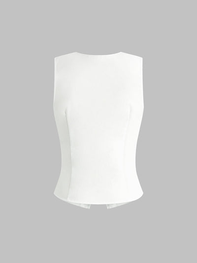 Leichtes Leinen-Mix Tanktop – Atmungsaktives Sommerhemd mit Knopfleiste