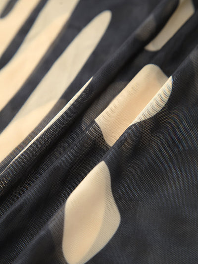 Maxi Mesh Rock mit Vogelprint – Leichtes Strand-Cover-Up