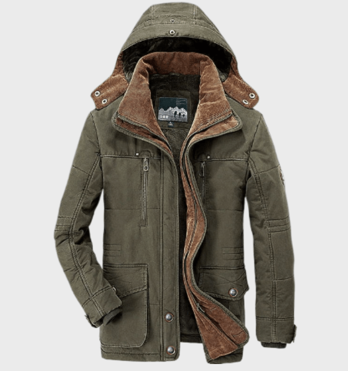 Kingstone | Herren Winterjacke Parka mit Kapuze & Warmem Fleecefutter, Modernes Design