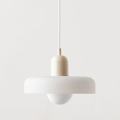 Bauhaus Pendelleuchte aus farbigem Glas für Esstisch – Moderne Hängeleuchte mit G9 Fassung, verstellbare Aufhängung, Ø25-35 cm