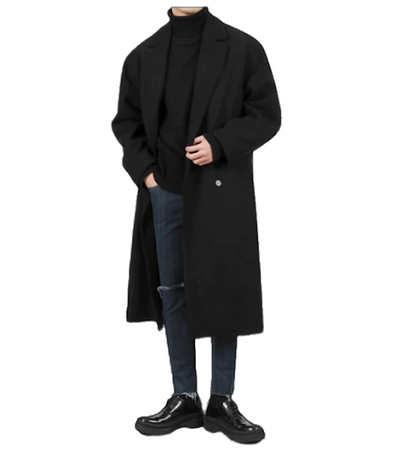 Herren Oversize Mantel Mit Doppelreihiger Knopfleiste