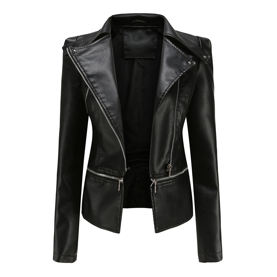 Schlanke Passform Bikerjacke für Damen | Lässig