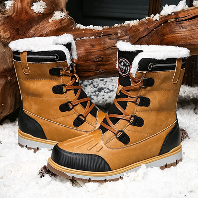 Nolven | Herren Stilvolle Winterschuhe Mittelhohe Schnürstiefel mit Warmem Innenfutter