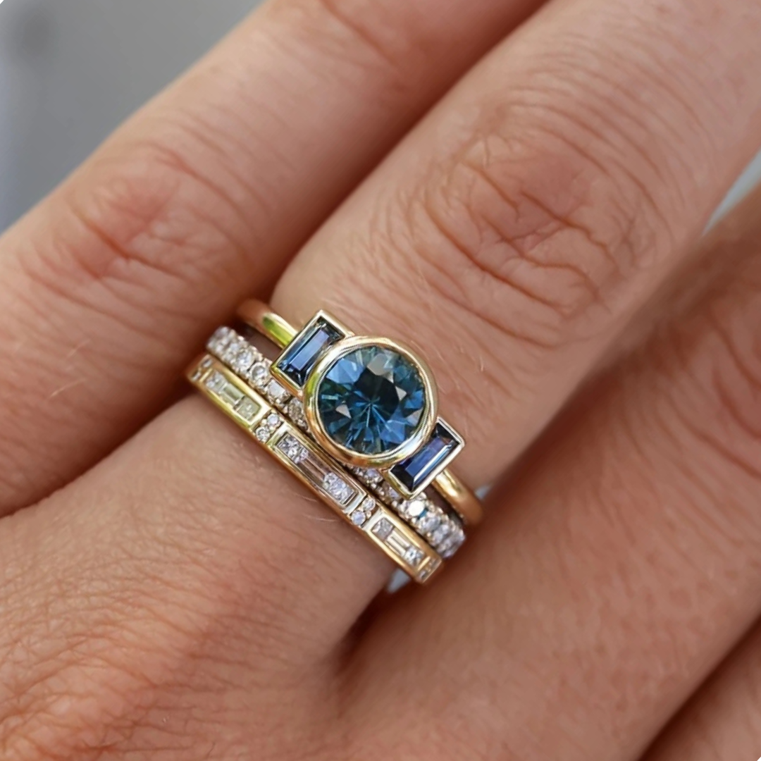 Grace - Vintage Gold & Zirkonia Ring Set