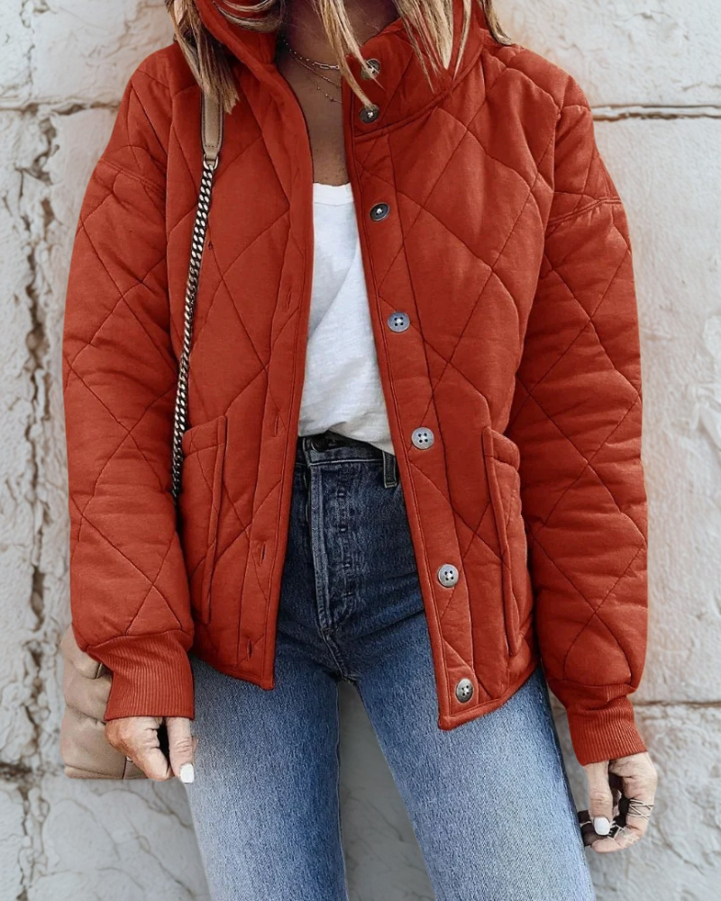 Ehrengard | Damen Cropped Pufferjacke, gesteppt mit Stehkragen & verstellbarem Saum