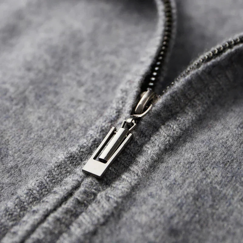 Weston | Herren Strickjacke mit Reißverschluss | Minimalistischer Stil mit Stehkragen