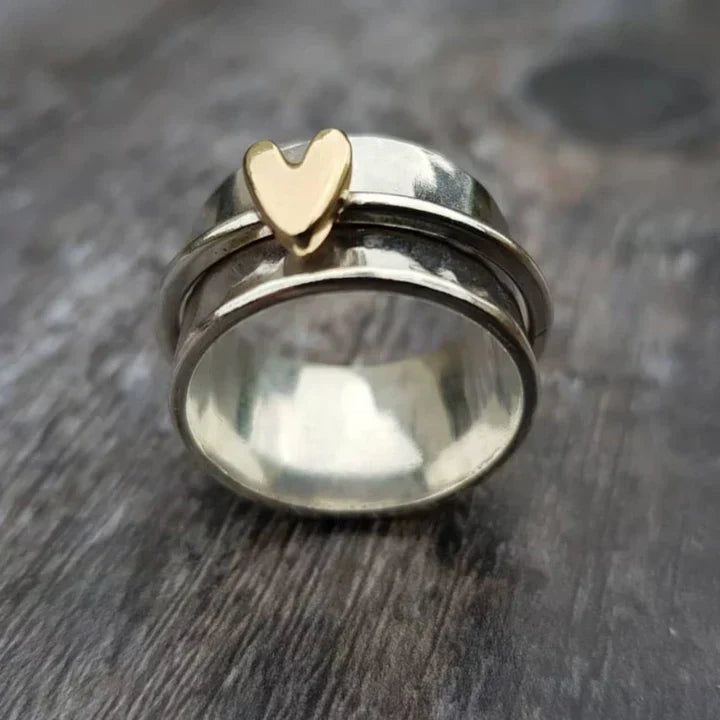 Vintage Herz Anhänger Silberring