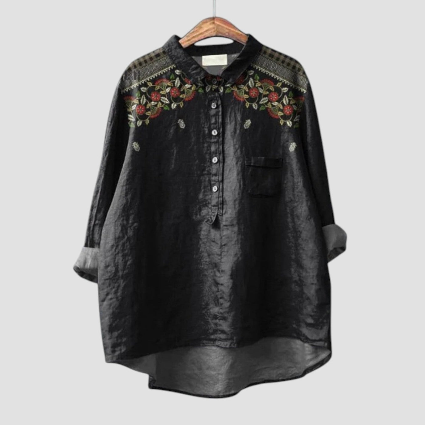 Avery | Bluse mit Blumenstickerei