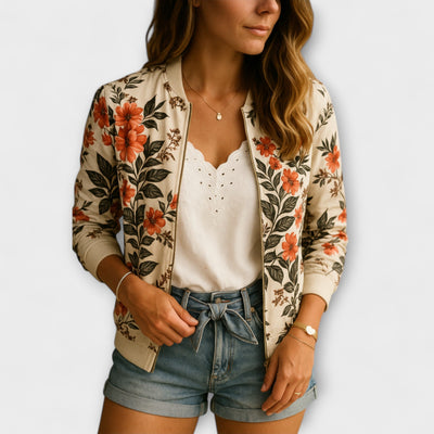 Kaelin - Stylische Bomberjacke mit Blumenmuster