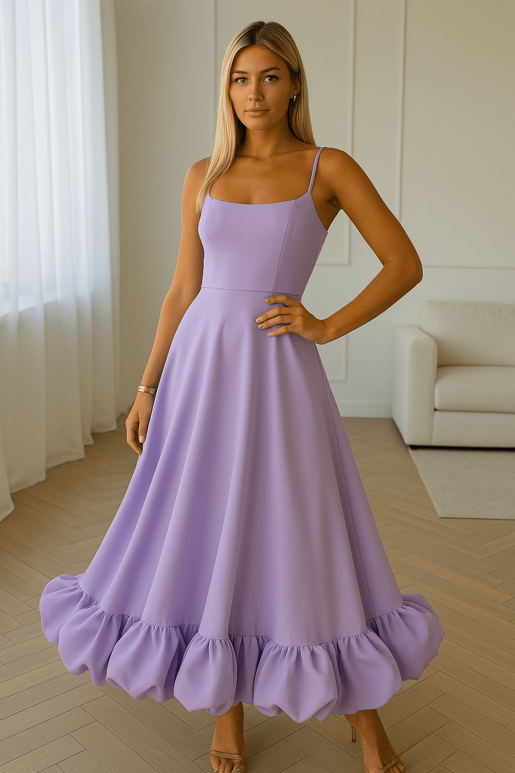 Elegantes Midi-Party-Kleid • Cocktailkleid für festliche Anlässe • A-Linie