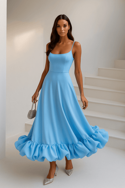 Elegantes Midi-Party-Kleid • Cocktailkleid für festliche Anlässe • A-Linie