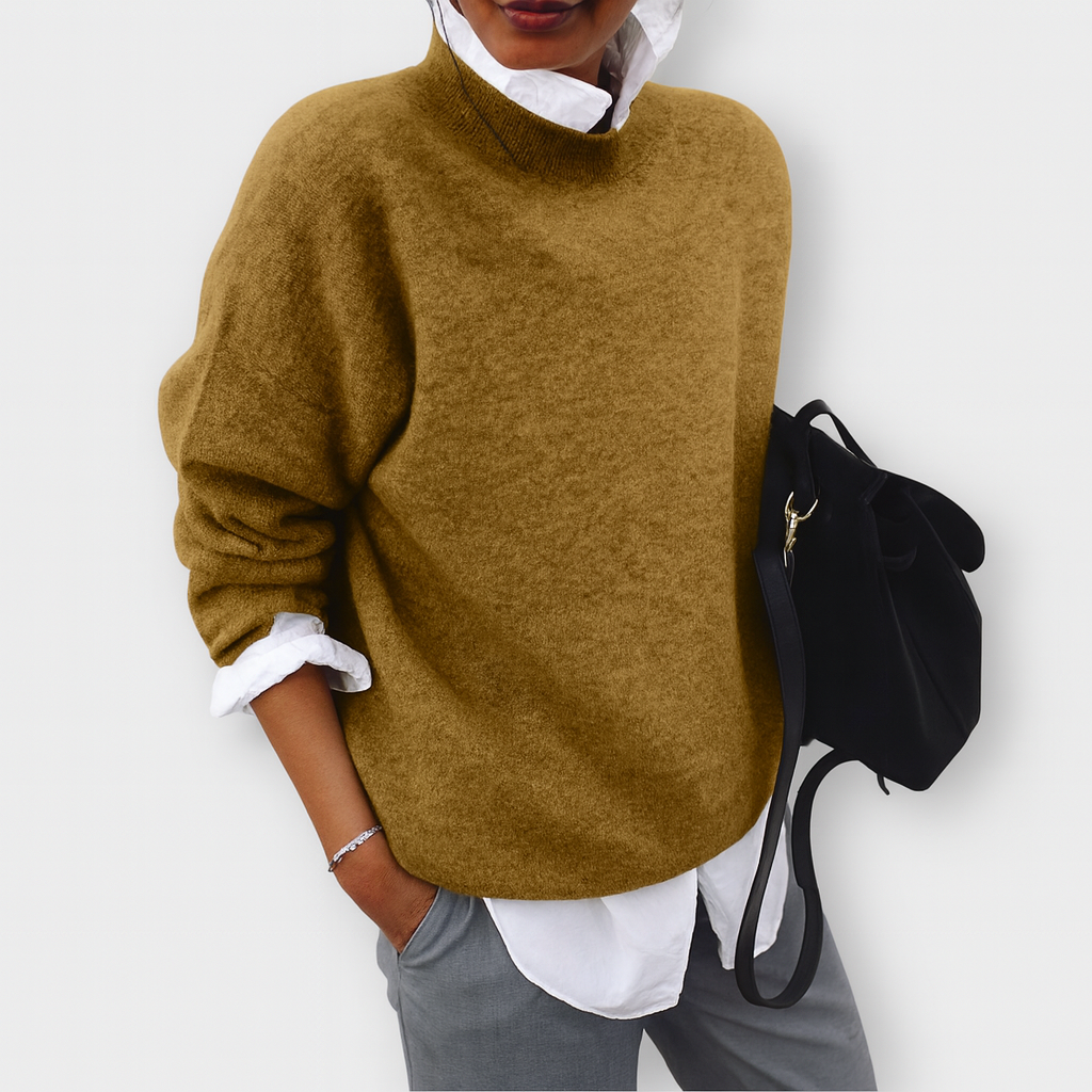 Klassischer Senfgelber Strickpullover – Mühelose Eleganz